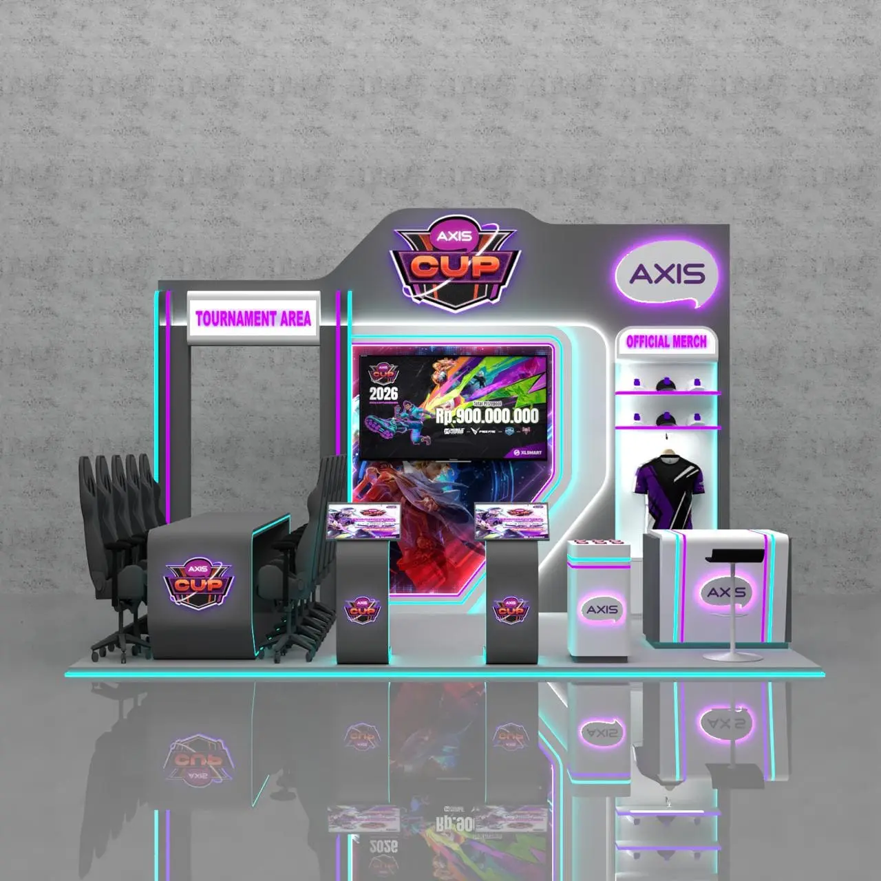 Pengerjaan Exhibition Stage & Booth 3D - AFARCHITECT.ID