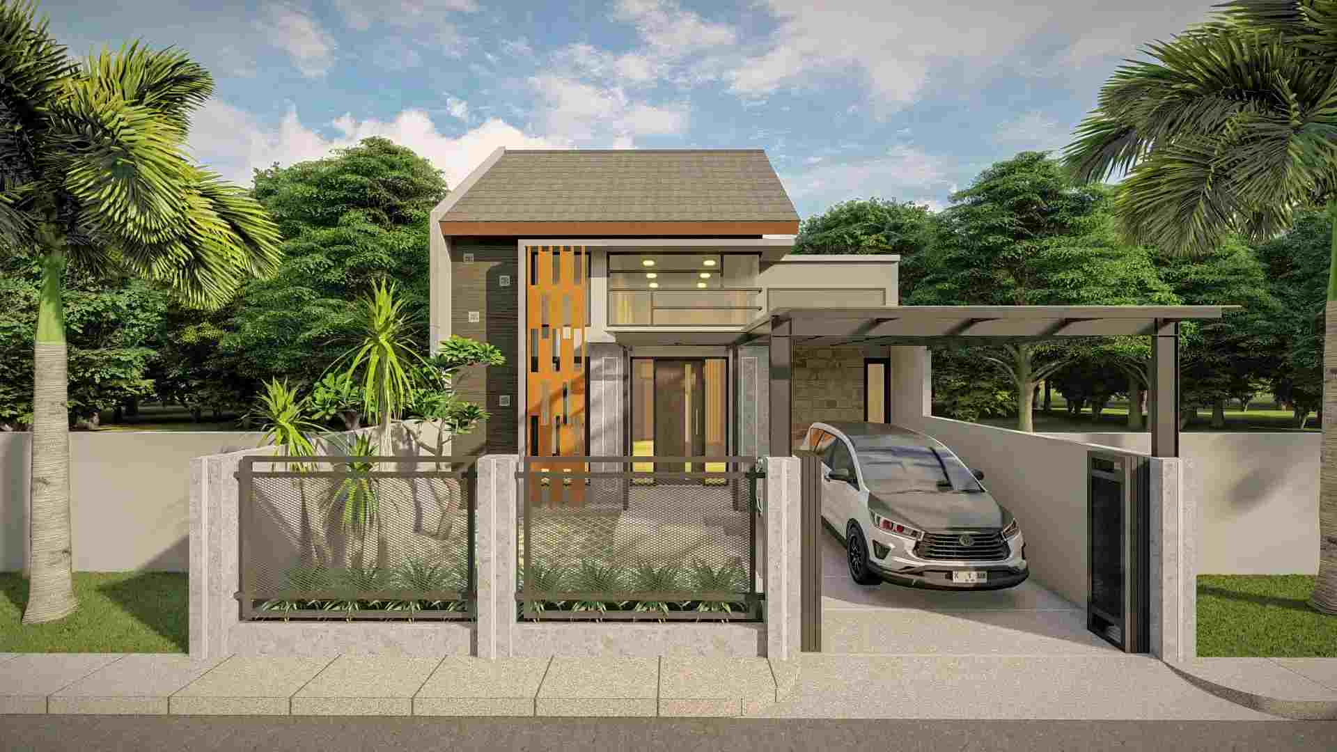 Desain Fasad Rumah Modern Klasik Tropis Pati - AFARCHITECT.ID