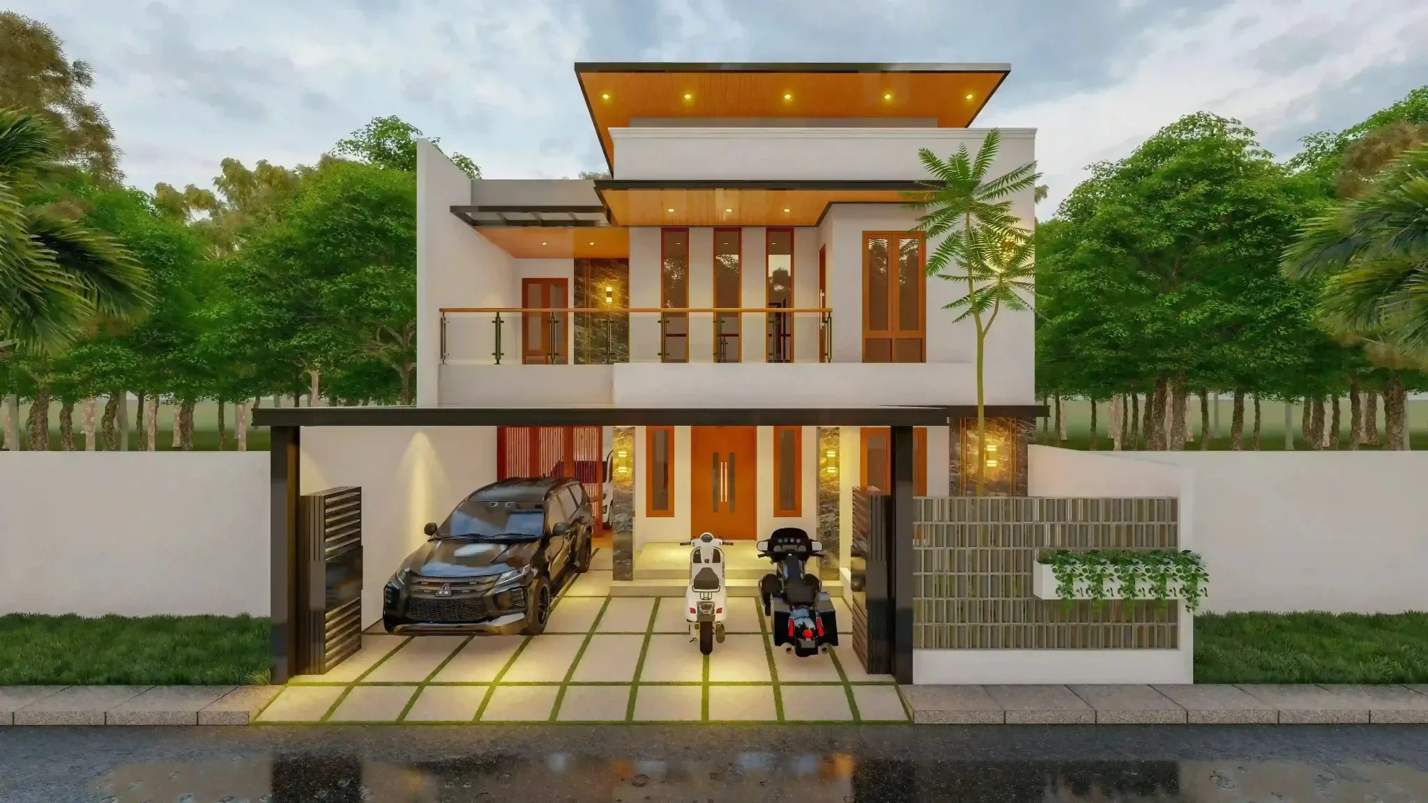 Desain Villa Modern Kontemporer - AFARCHITECT.ID