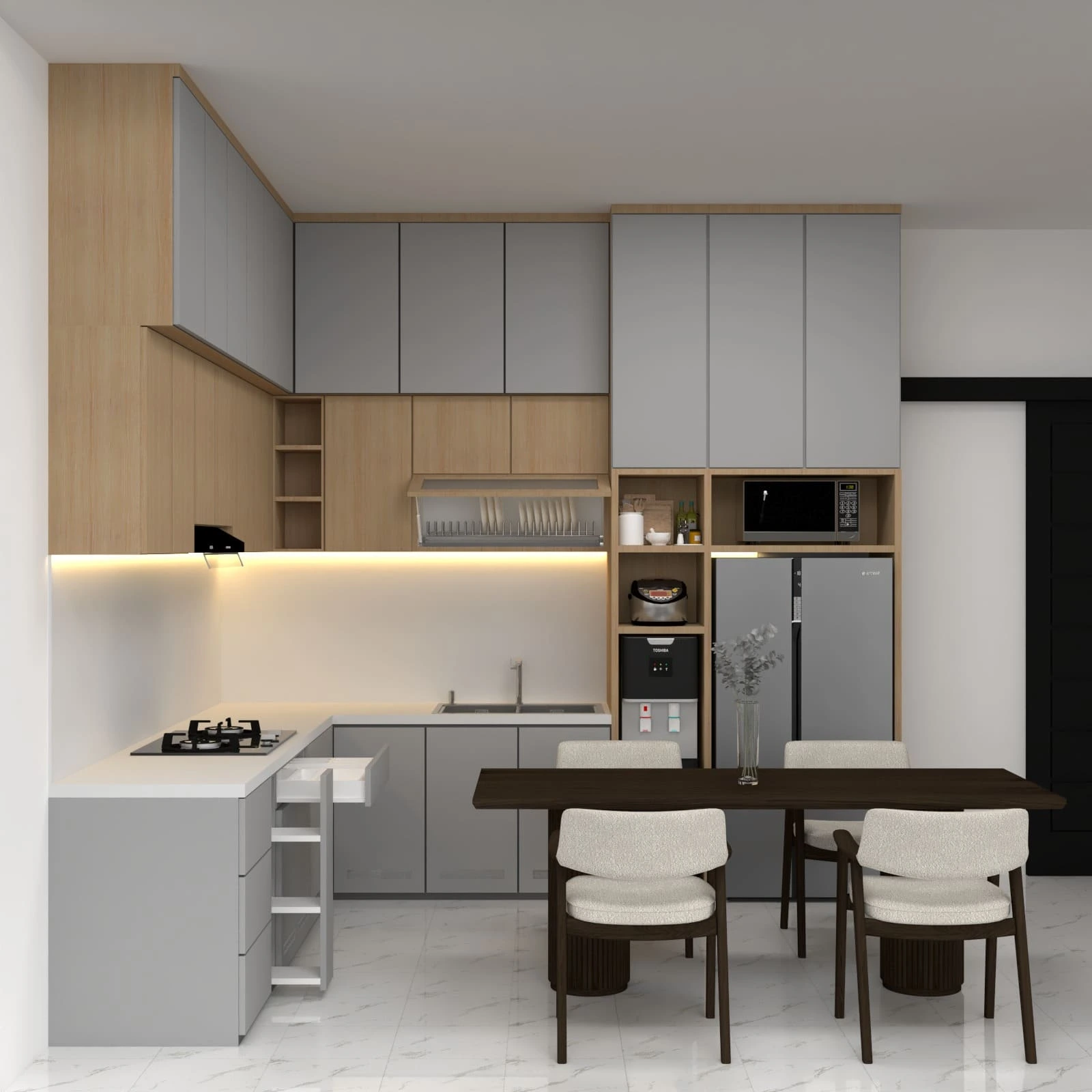 Plafon Gypsum Drop Ceiling & Lighting Interior - AFARCHITECT.ID